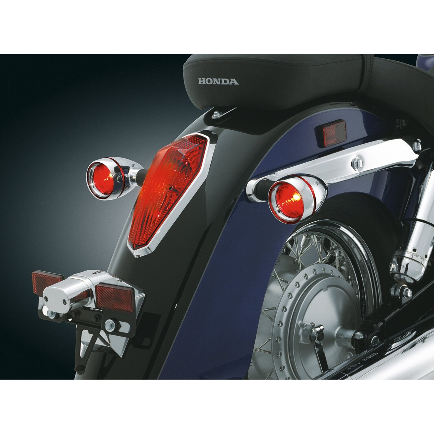 Kuryakyn Deep dish bezels w/red lenses chrome
