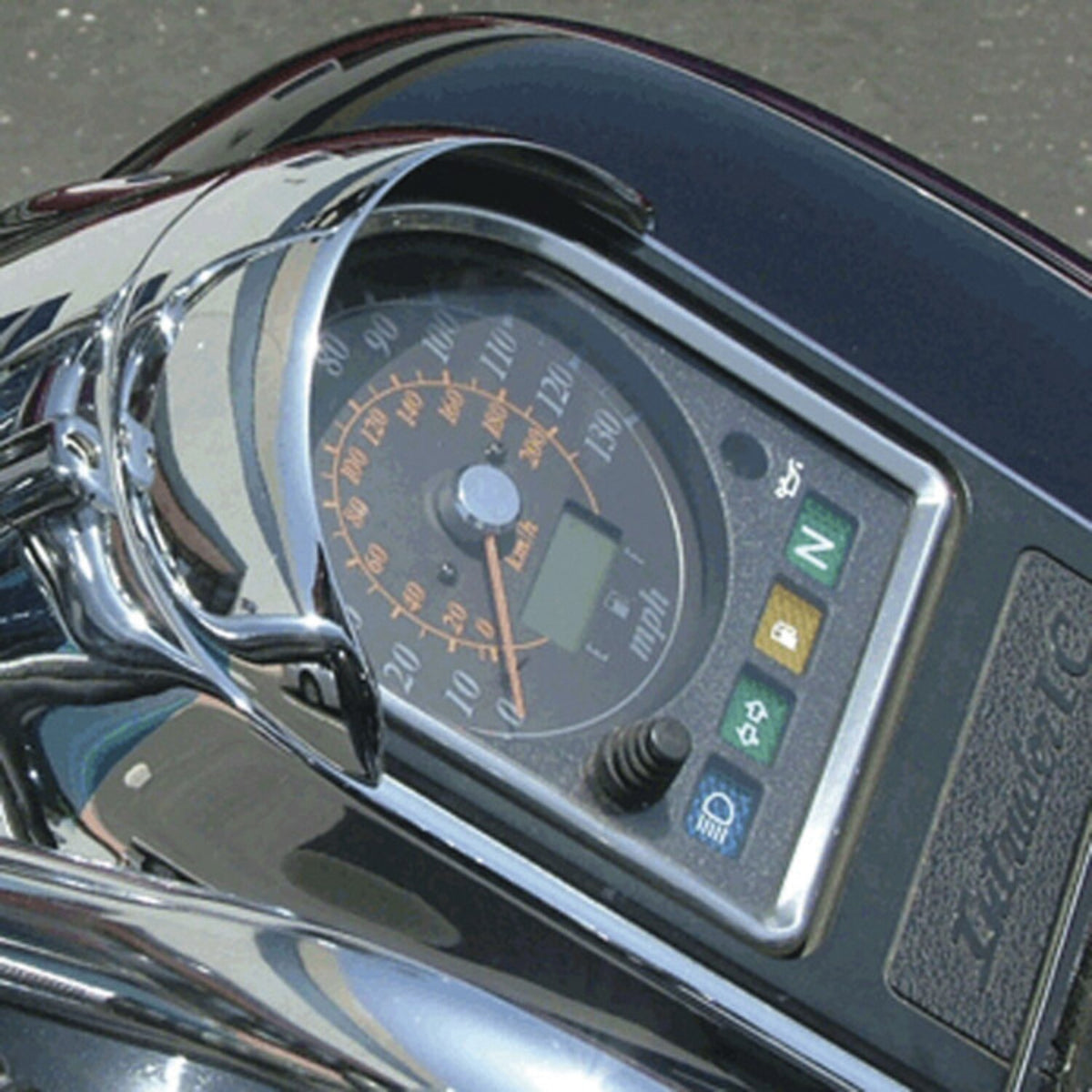 National Cycle cast speedometer visor chrome