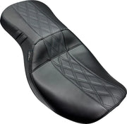 2-Up Le Pera Outcast Seat - Black Vinyl Motorcycle Seat - For Harley Davidson