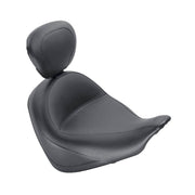 Mustang wide touring solo seat plain w/driver backrest black