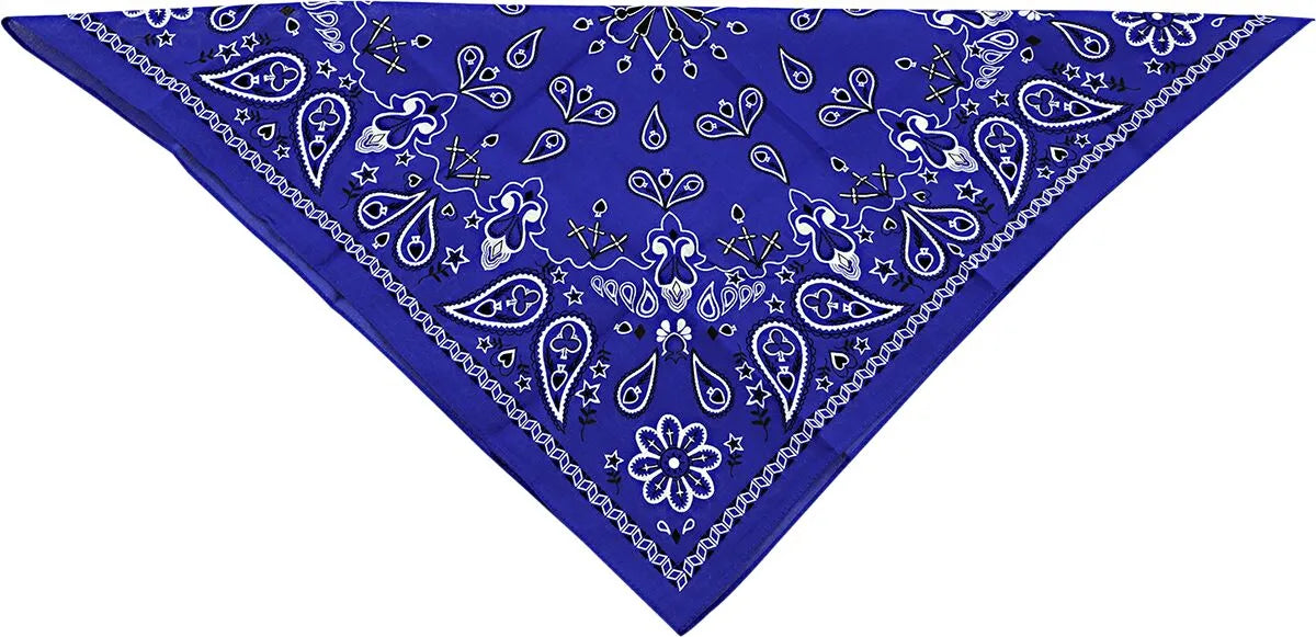 Zan Headgear Cotton Bandana Navy Paisley 22" x 22"