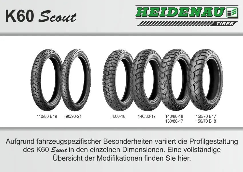 Heidenau K60 Scout Tire 170/60b17 Rear