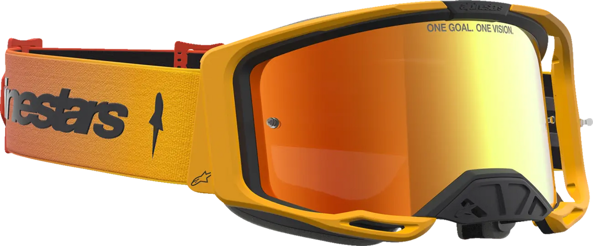 Alpinestars Vision 8 Goggle Amber Fire Red Black Mirror-Red