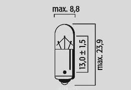 Flosser BA9s Incandescent Bulb - 12V 3W - Clear - 10 stk - 3038