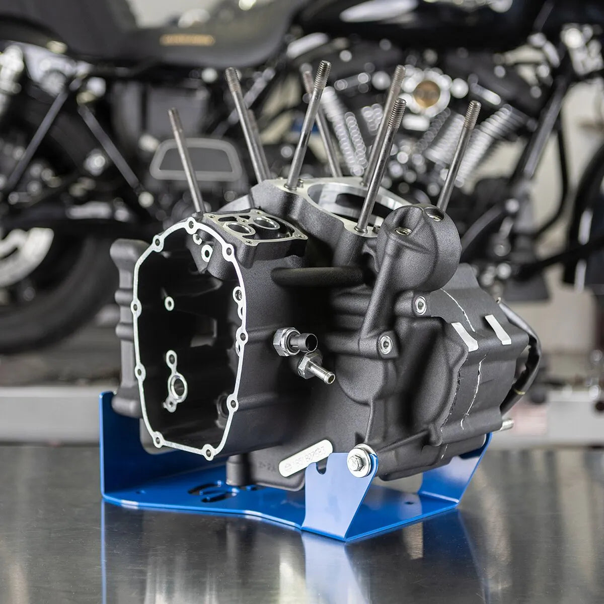 S&S Cycle Engine Stand M8 Blue Powder-Coated for M8 Models