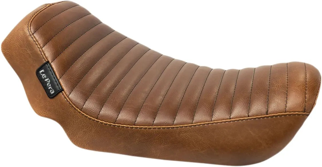 Le Pera Streaker Solo Seat - Brown Vinyl - For Harley Davidson
