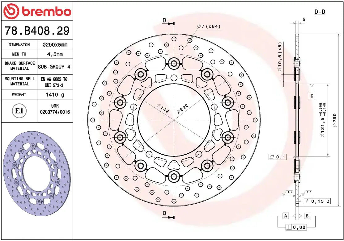 Brembo Serie Oro Prime Line Floating Brake Rotor - Front