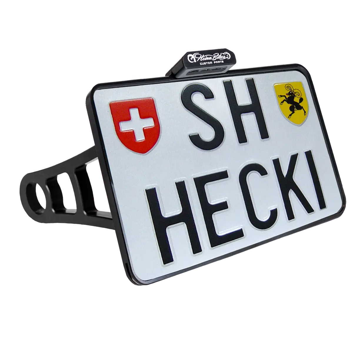 Heinz Bikes License Plate Side Mount For 3/4" Axles - Chrome