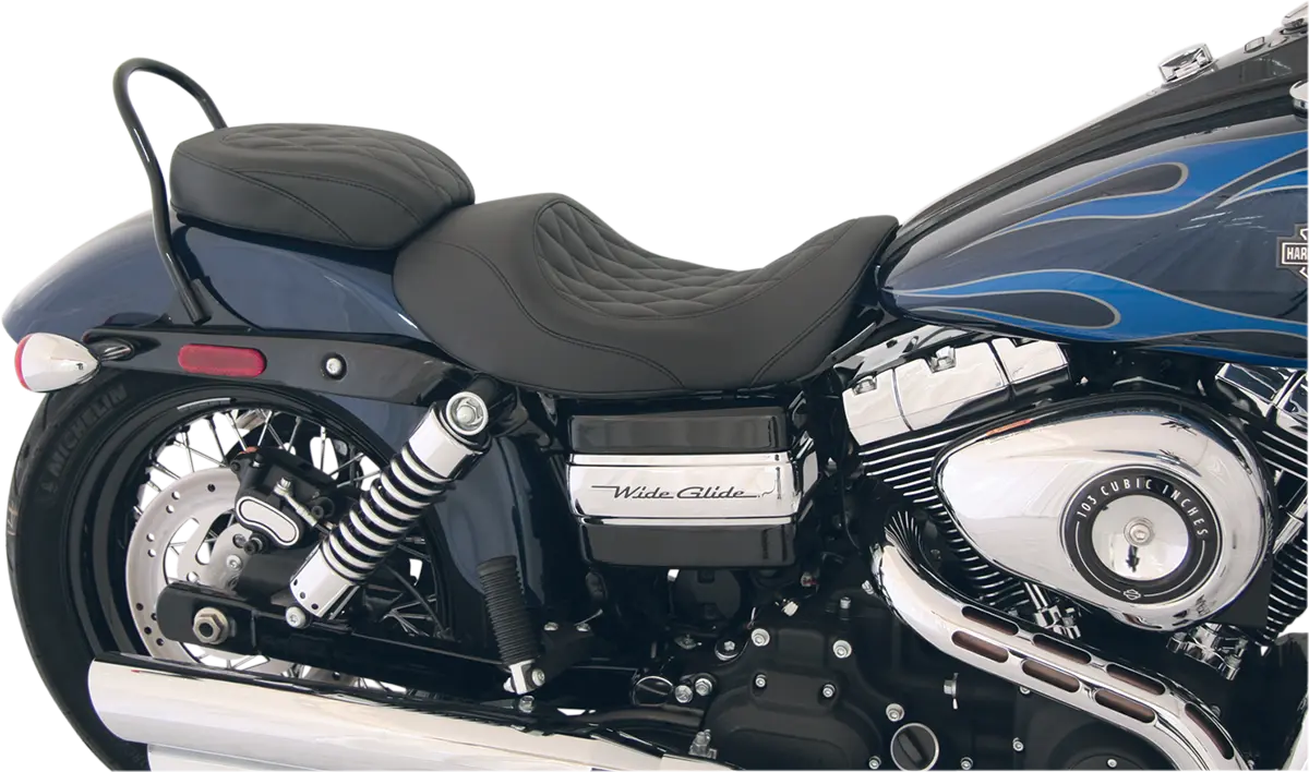 Solo Mustang Wide Tripper Seat - Forward Positioning - For Harley Davidson