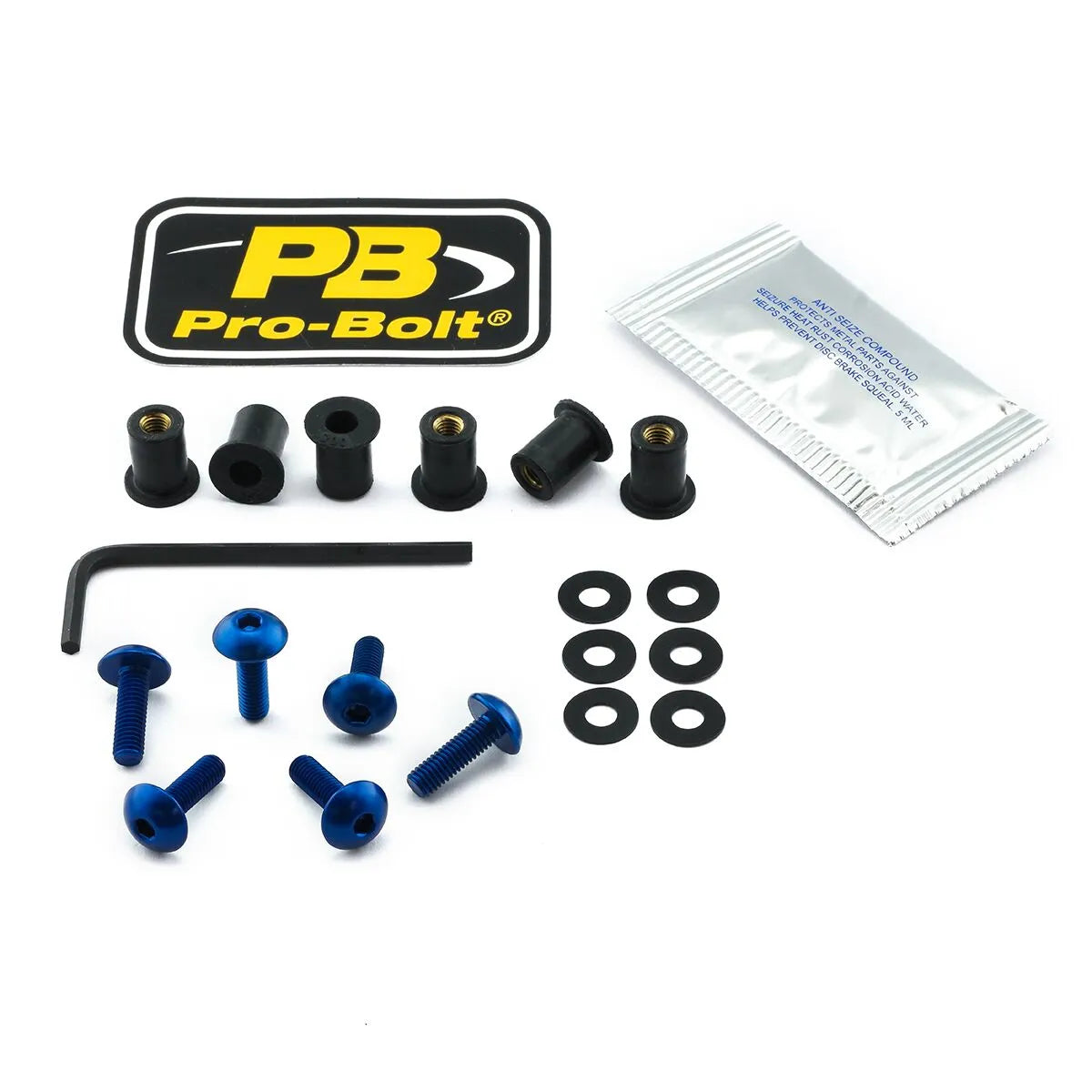 Pro Bolt Aluminium Screen Bolt Kit - Blue