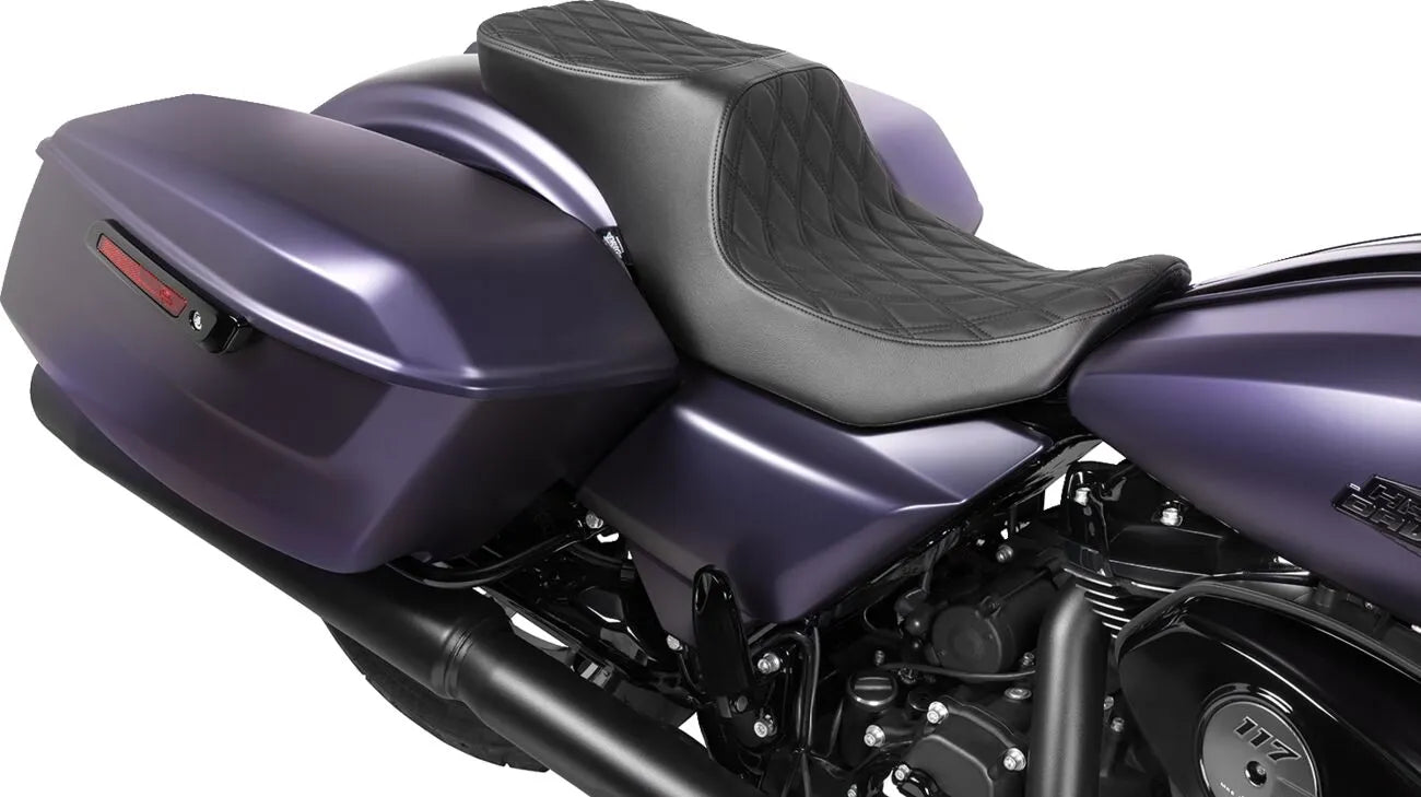 Drag Specialties Performance Predator 2-up Seat - For Harley Davidson