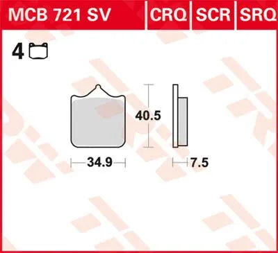 Trw Sv Series Spiekane Klocki Hamulcowe - Do Przedniego Hamulca