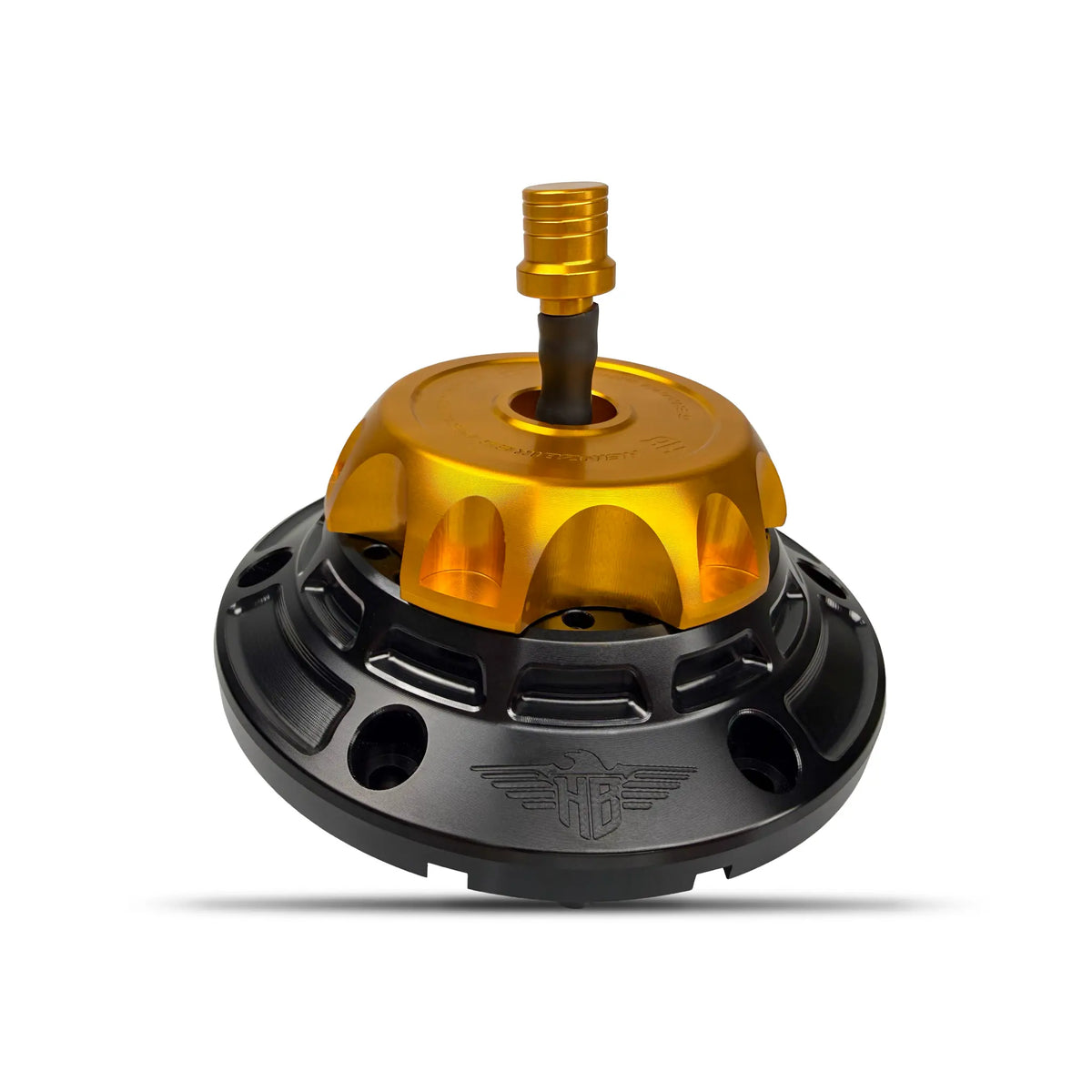 Heinz Bikes Performance Vented Fuel Cap Black/Gold for Harley