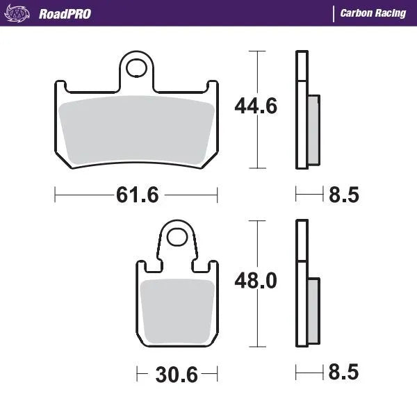 Moto-master Roadpro Carbon Racing Brake Pads - Front