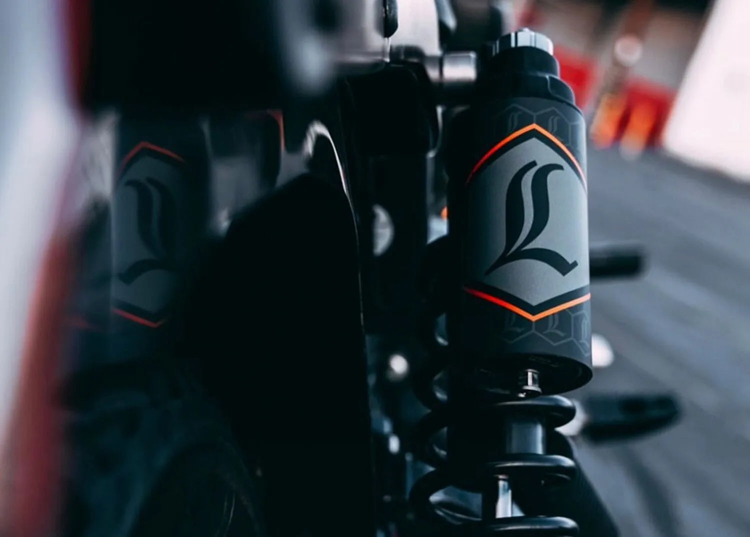 Legend Suspension Revo Arc Reservoir Decal - Black & Orange