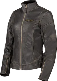 Icon Women's Tuscadero3™ Motorcycle Jacket - Black/Gold