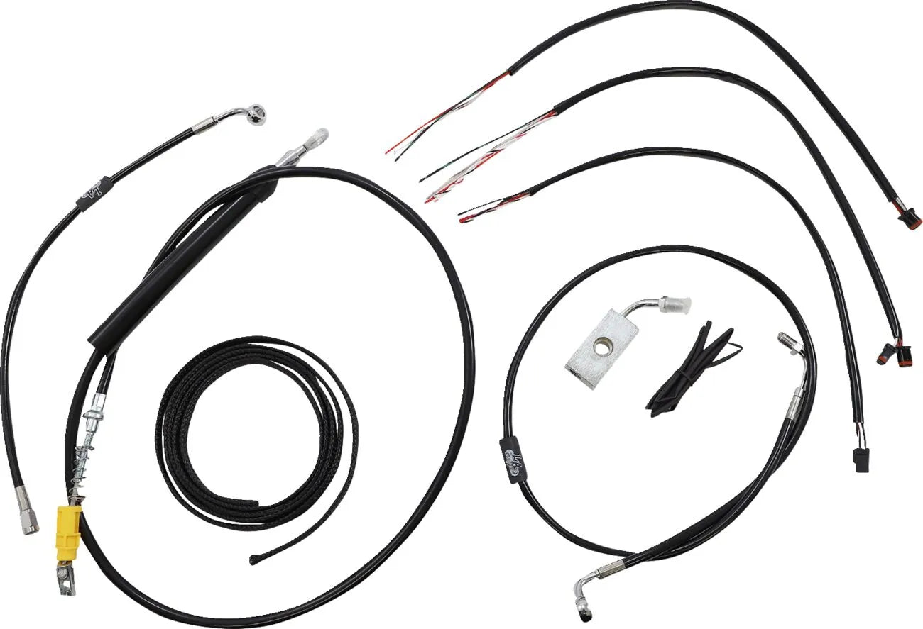 La Choppers Black Braided Cable/Brake Line Kit 18-20" Bars