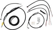 La Choppers Black Vinyl Braided Cable/Brake Line Kit for 15"-17"