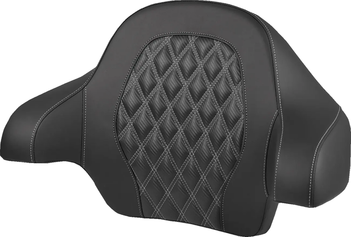 Saddlemen Tour Pak Backrest Pad Carbon Fiber Look Silver Stitch