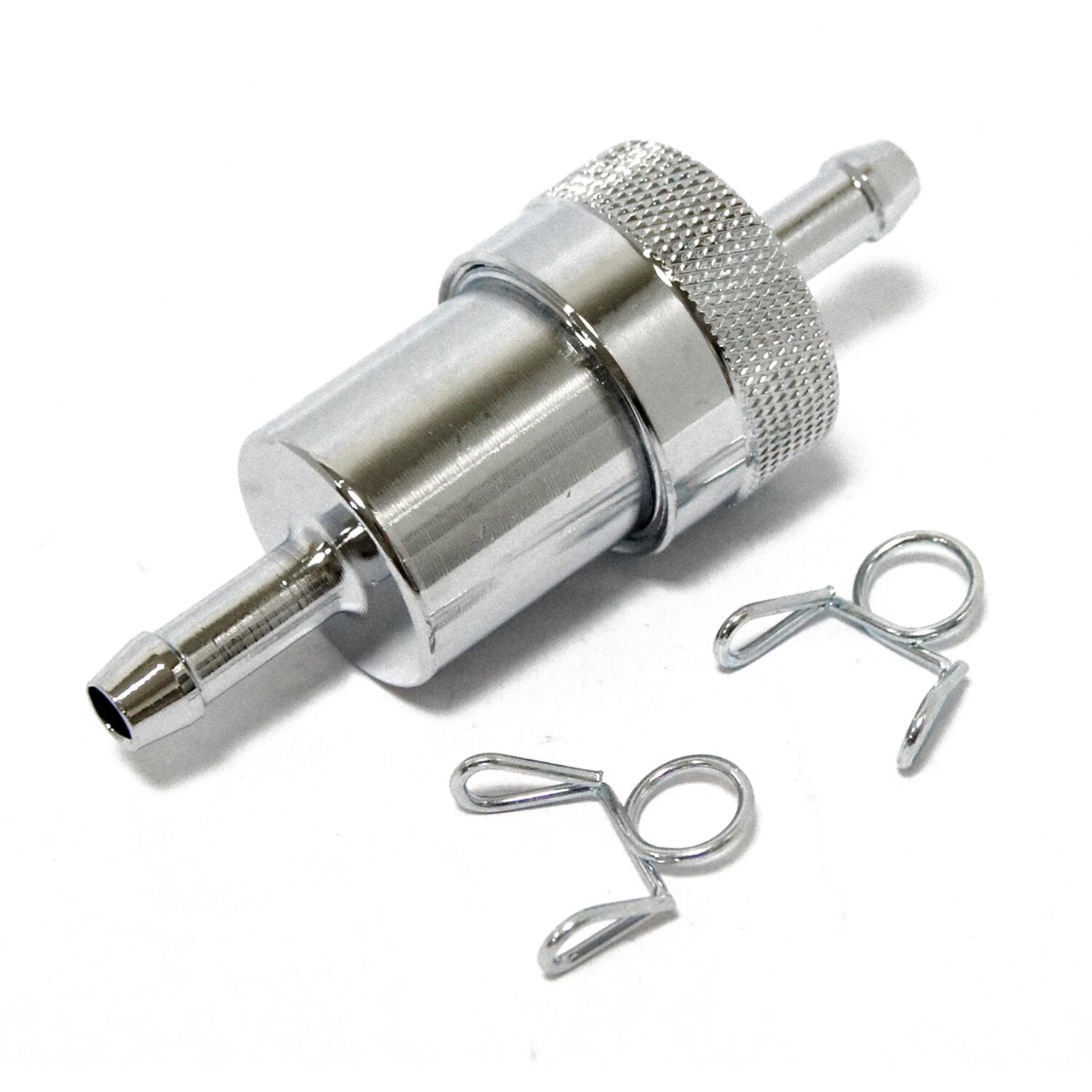 MCS Chrome aluminum fuel filter 1/4"