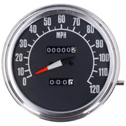 MCS FL speedometer '74-84 face' black - 2:1 mph