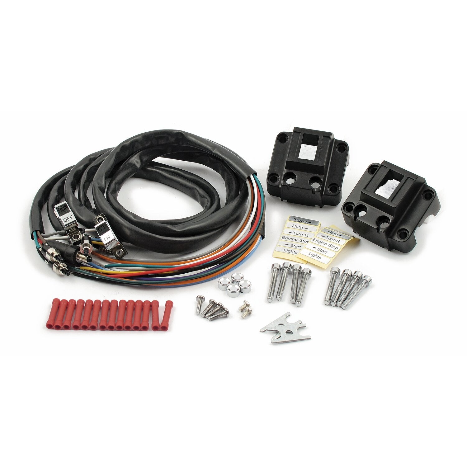 MCS Handlebar switch housing kit - Black/chrome