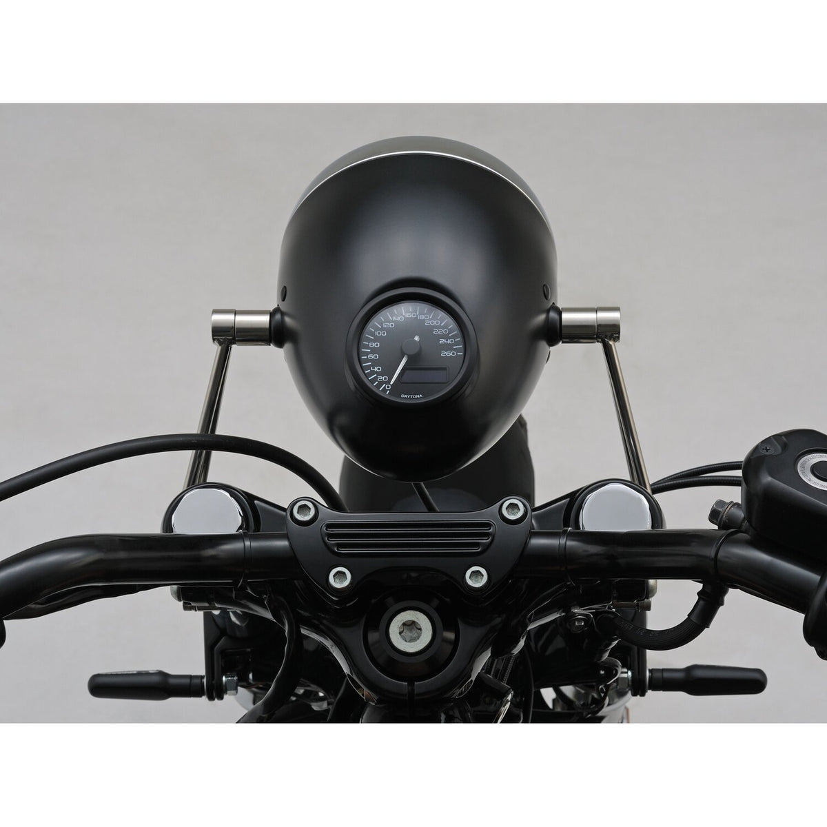 Daytona Vintage 5-3/4" headlamp - Black with chrome ring