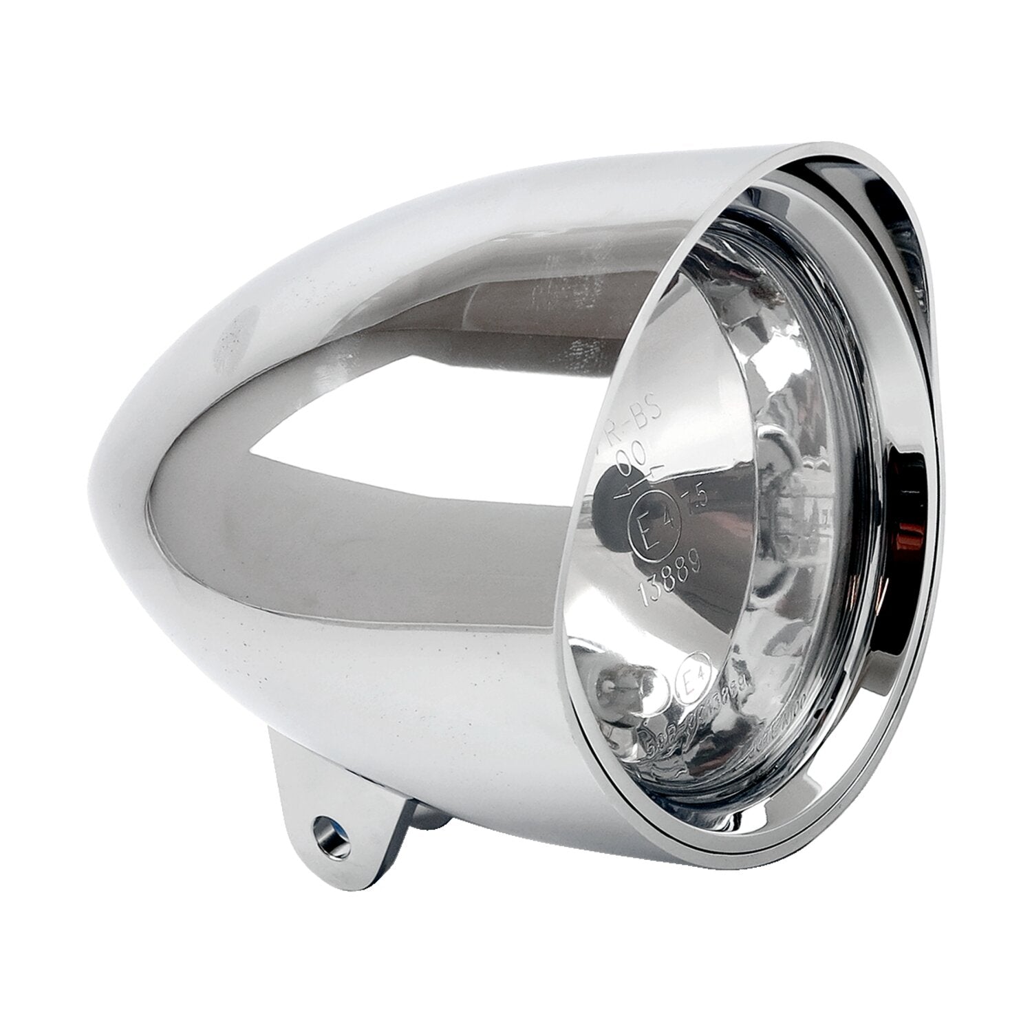 MCS Smoothie 5-3/4" headlamp with round visor - Chrome