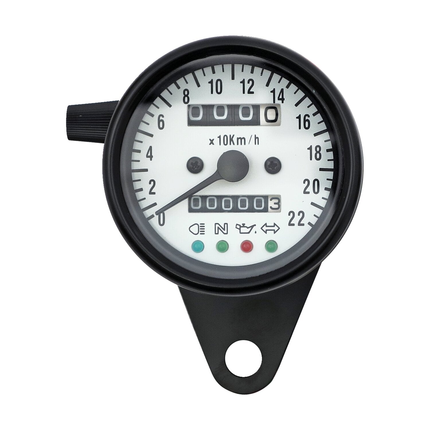 MCS LED mini speedo 2:1 kmh - Black with white face plate
