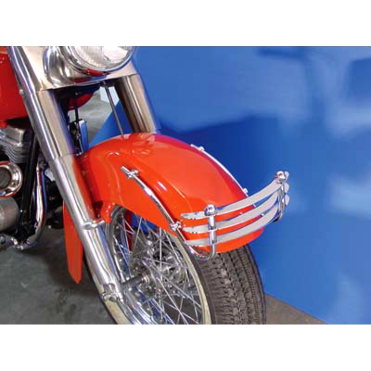 MCS Front fender rail 'cheese grater' - Chrome
