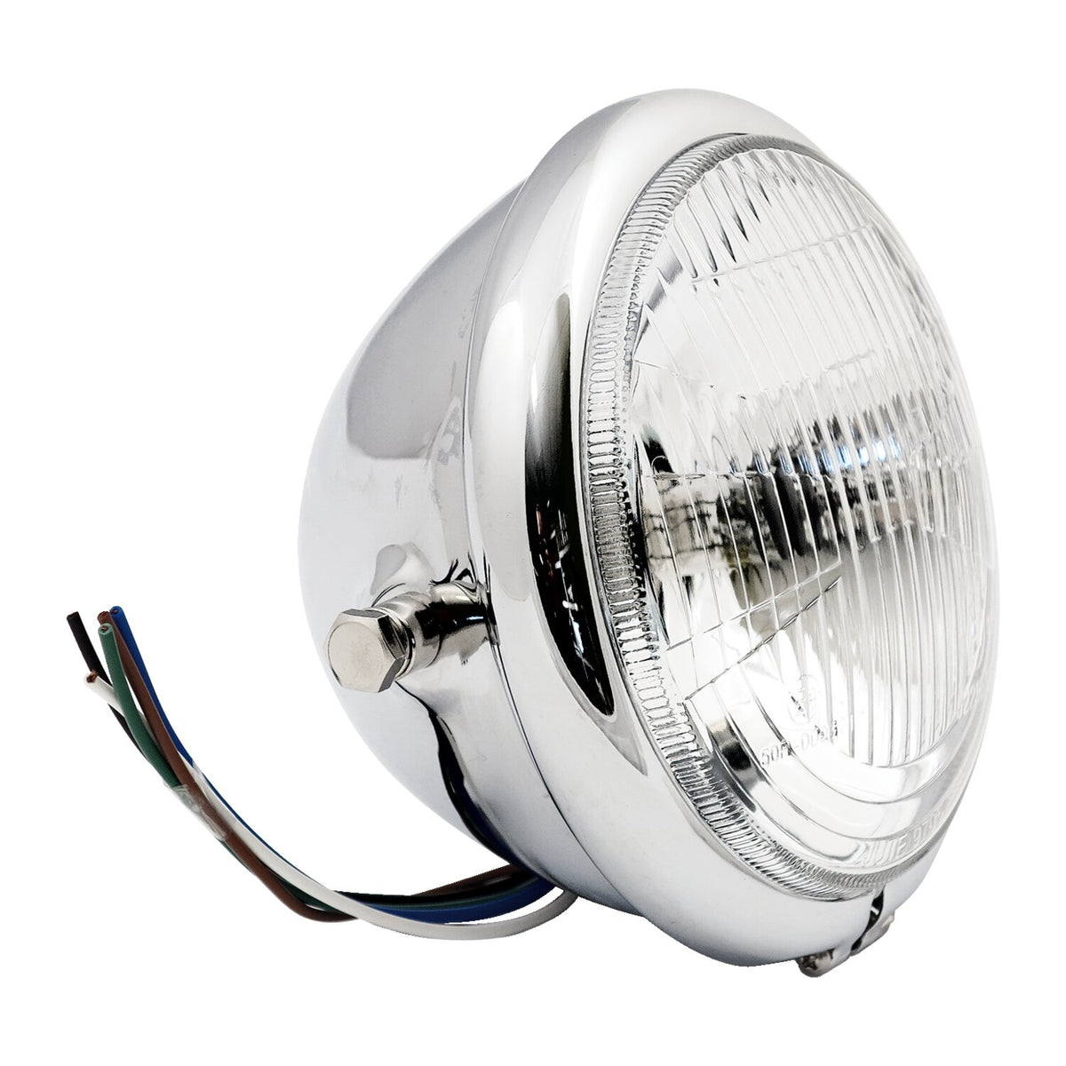 MCS Bates style 5-3/4" H4 headlamp - side mount - Chrome