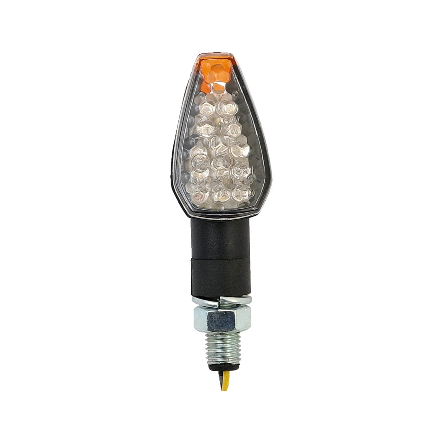 MCS Peak mini LED turn signals - 20mm stem - Clear lens