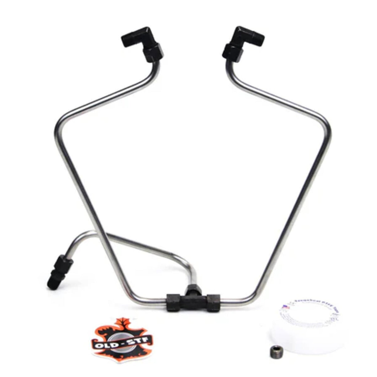 Paughco 'Old STF' dual rocker box oil lines - Stainless