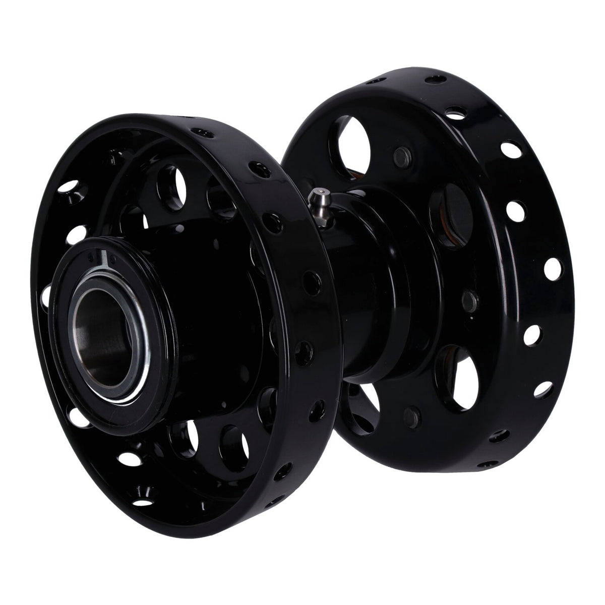 V-Twin Mfg Custom Star hub for OEM axle - Black with chrome star
