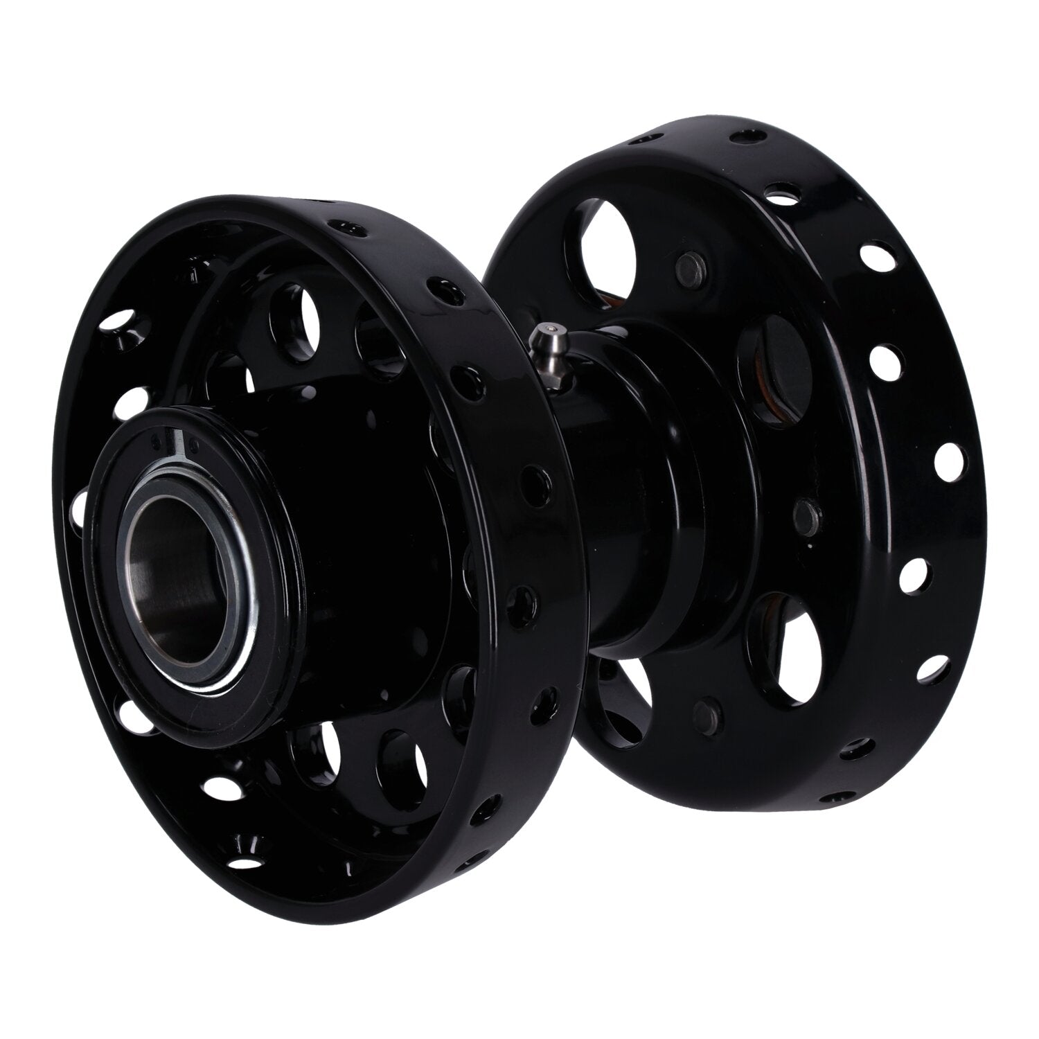 V-Twin Mfg Custom Star hub for OEM axle - Black with chrome star
