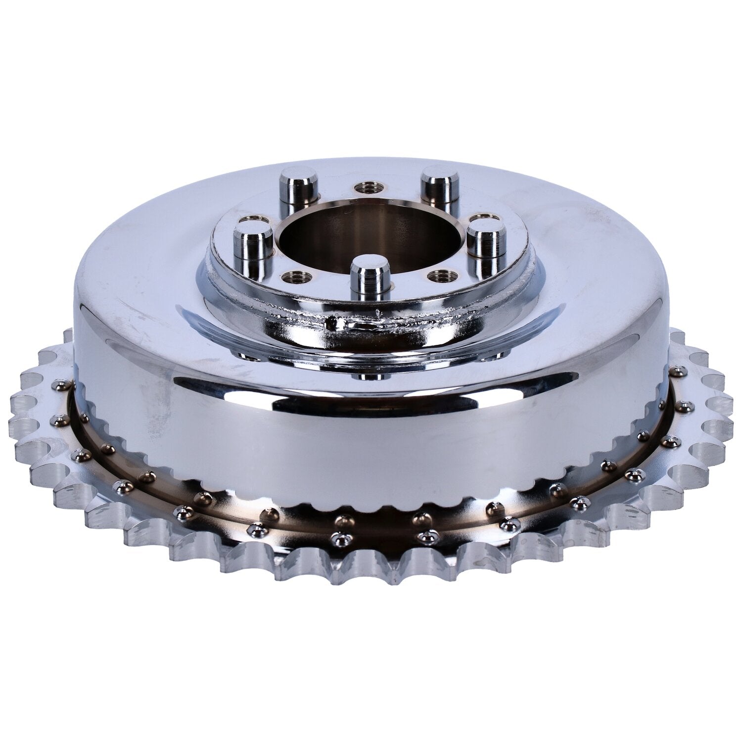 MCS 45" Flathead rear brake drum & sprocket - Chrome