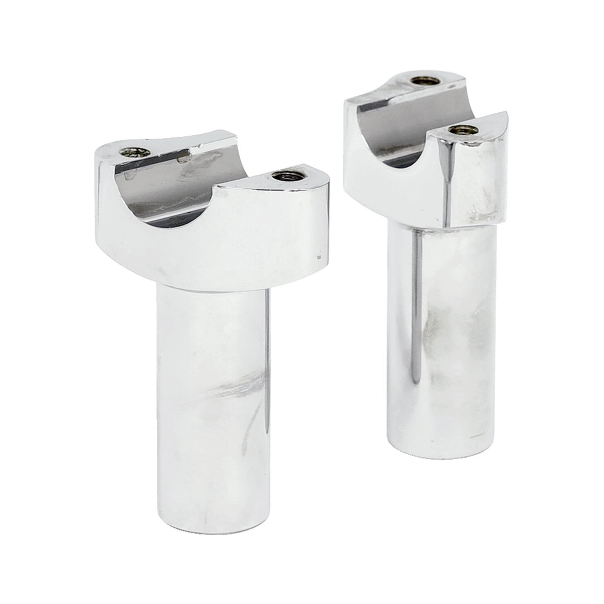 MCS Forged aluminum risers straight 3-1/2" rise - Chrome