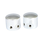 MCS Front axle nut cap kit - Chrome - Domed