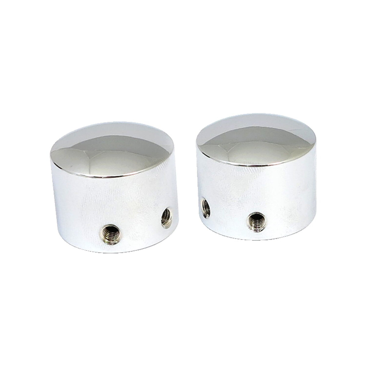 MCS Front axle nut cap kit - Chrome - Domed