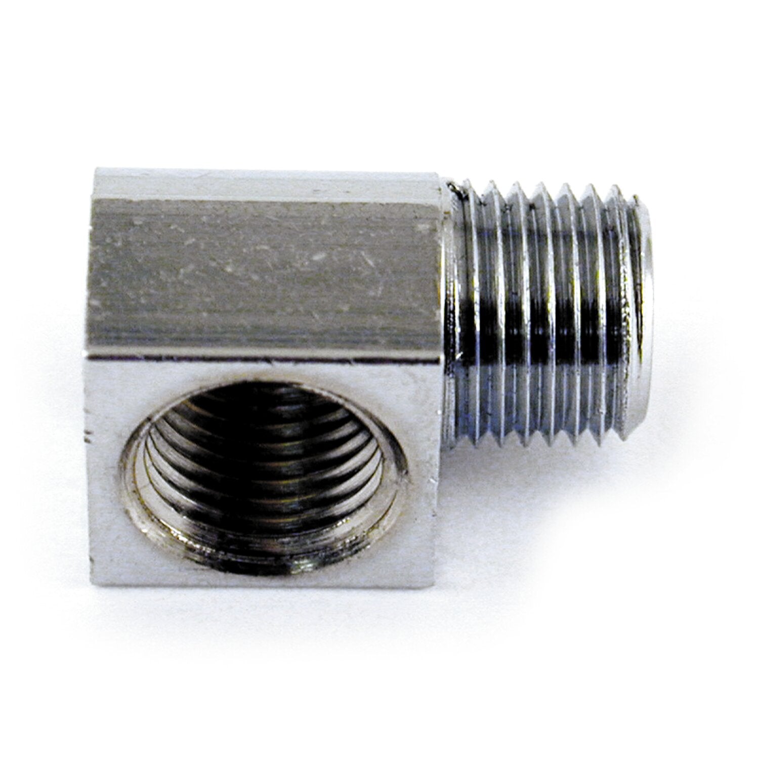 MCS Oil fitting adapter 90 degree - Chrome