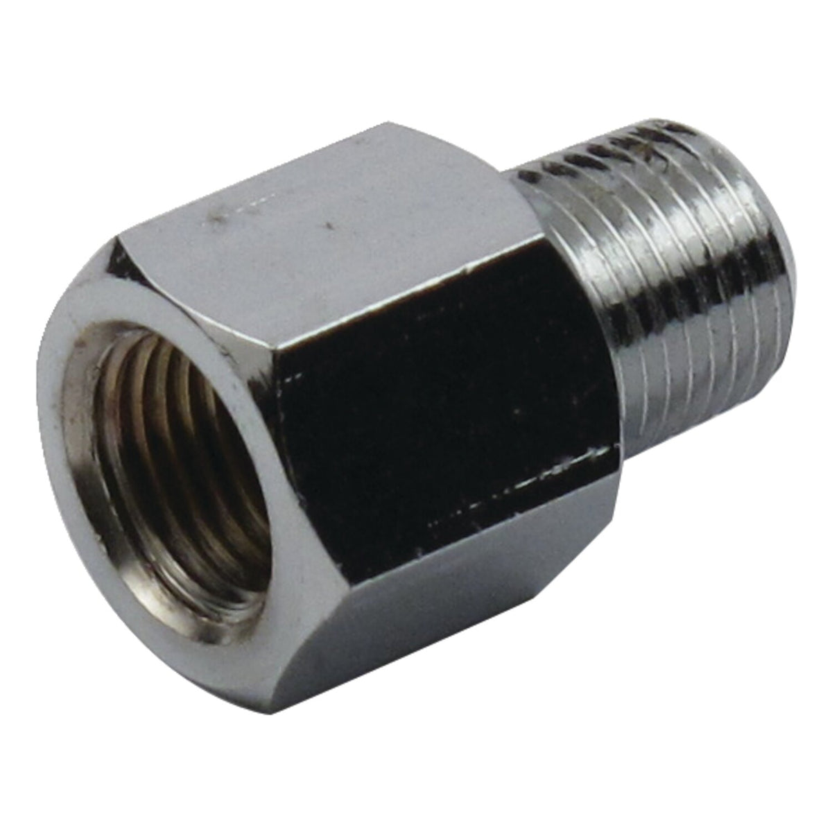 MCS Adapter fitting straight - 1/8" NPT to 1/8" - Chrome