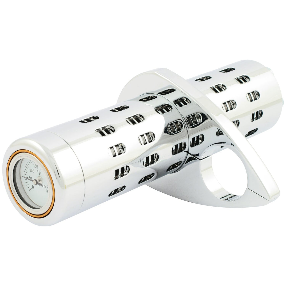 MCS Billet oil cooler with temperature gauge - Chrome