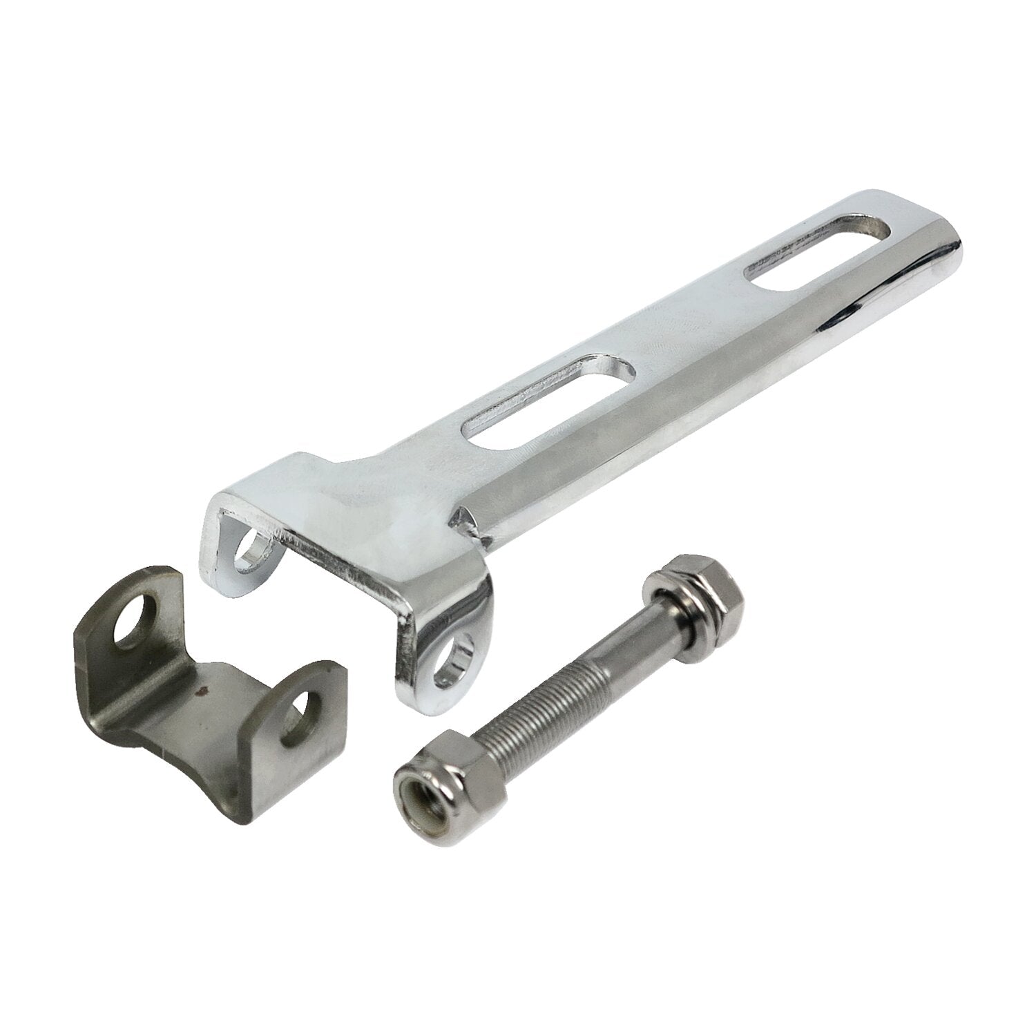 MCS Universal solo seat hinge square mount weld-on - Chrome