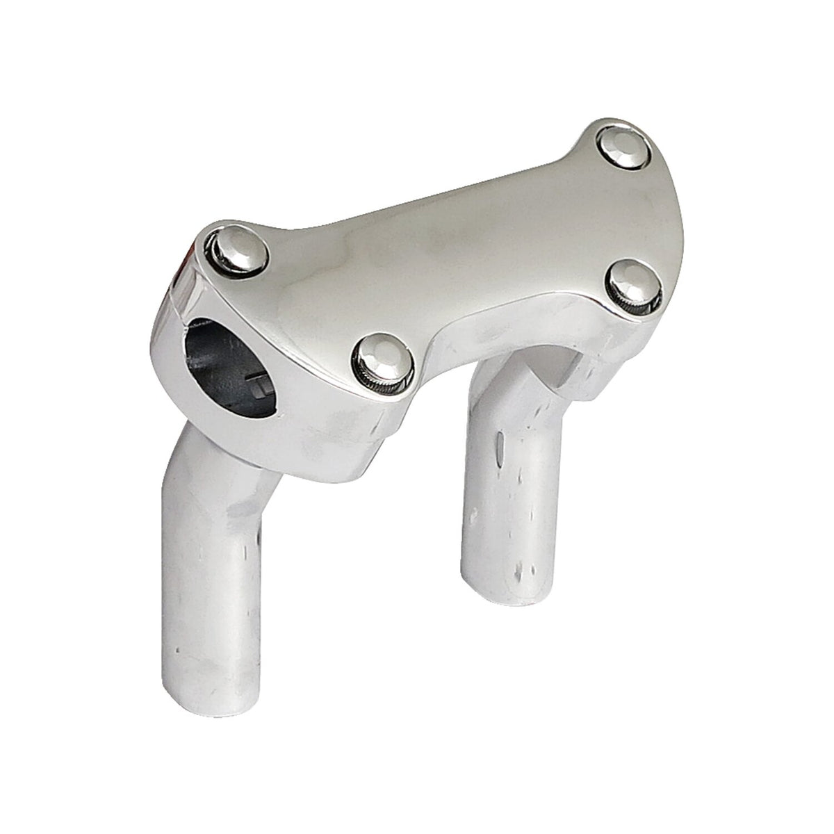 MCS OEM style pullback risers with top clamp - 4.5" rise - Chrome
