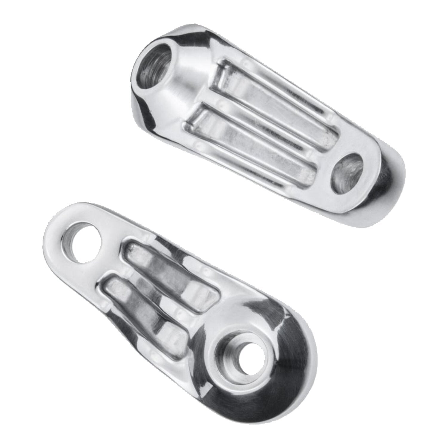 Motone ribbed Triline turn signal brackets - Polished