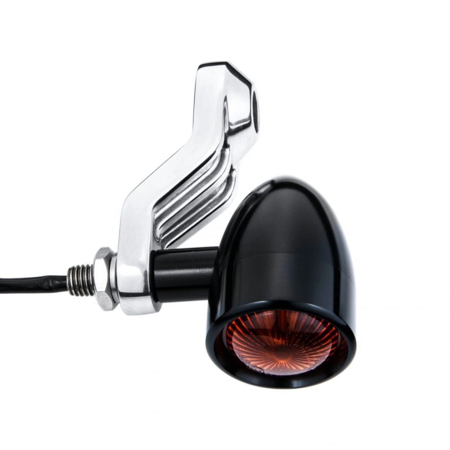 Motone ribbed Triline turn signal brackets - Polished