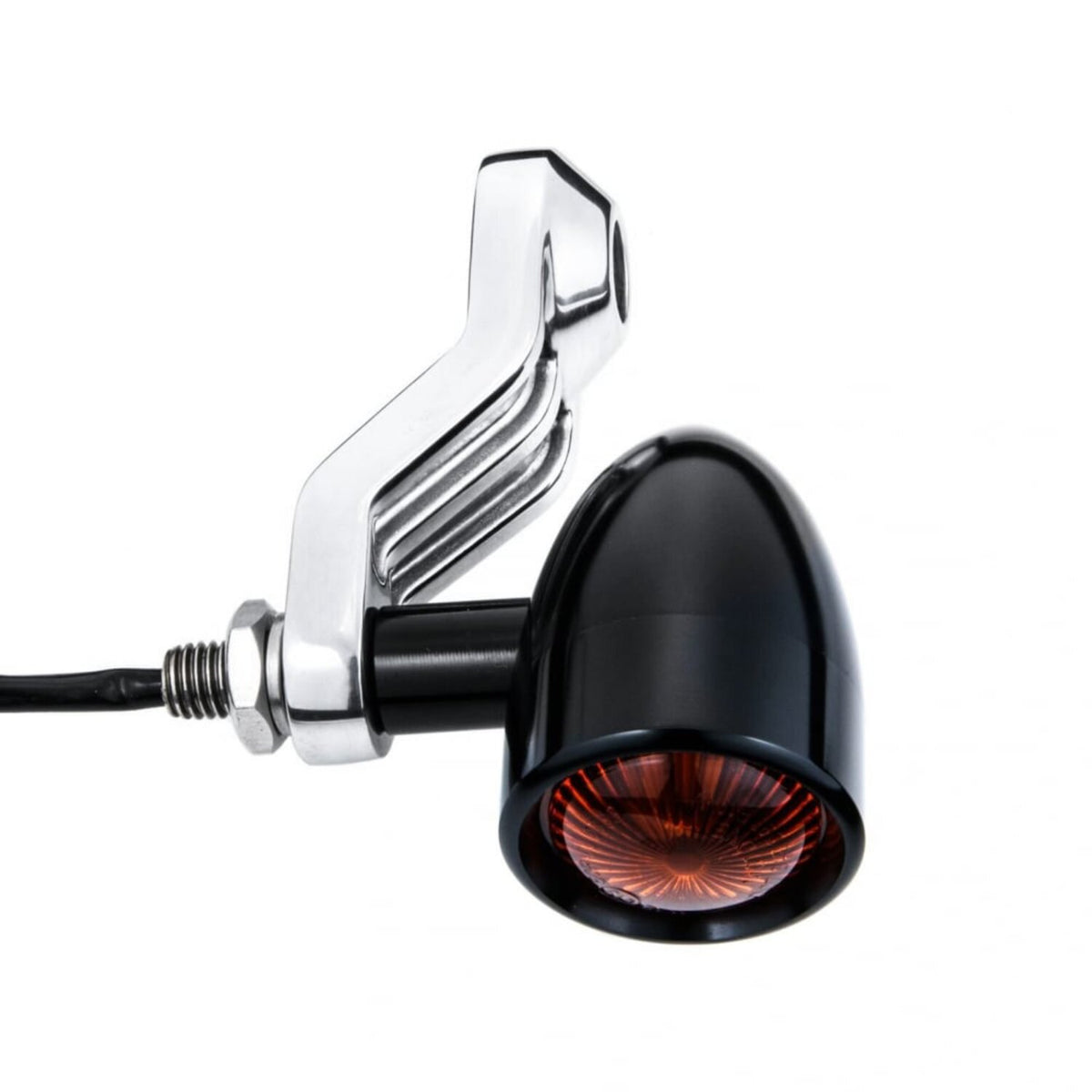 Motone ribbed Triline turn signal brackets - Polished