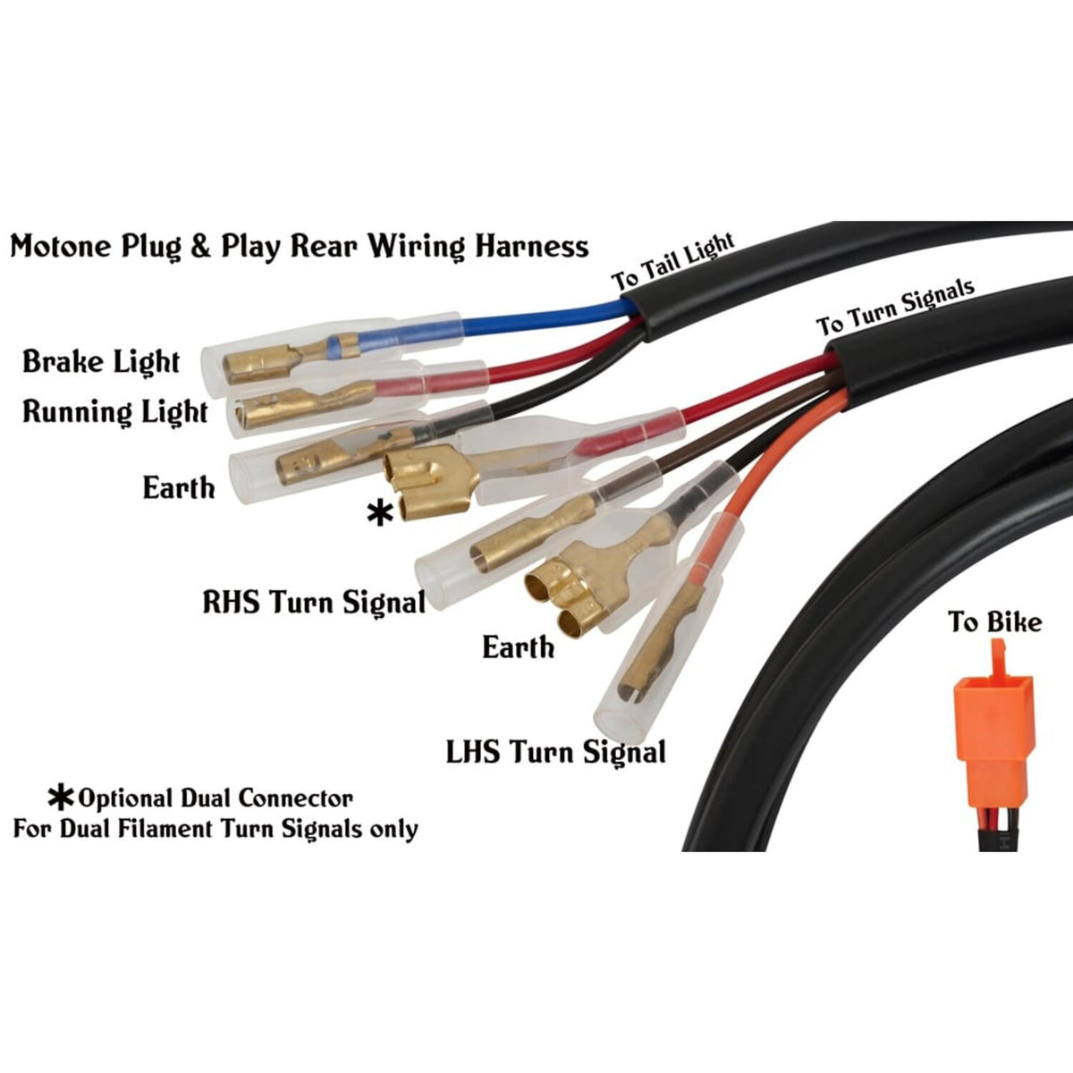 Motone turn signal wiring harness adapter