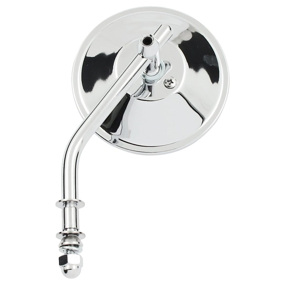 MCS Steel 4" round mirror - Chrome short stem