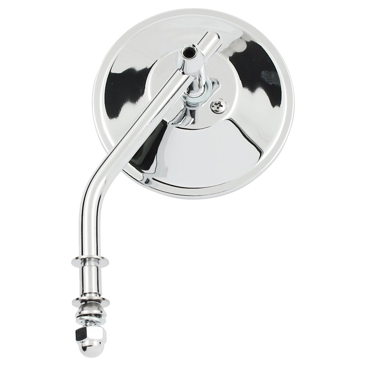 MCS Steel 4" round mirror - Chrome short stem